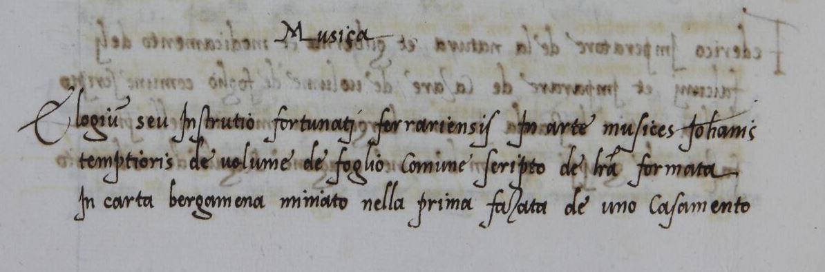 Entry describing Valencia 835 in 1527 inventory. Valencia, Universitat de València, Biblioteca Histórica, MS 947 [olim 947], fol. 111v (detail). Source: http://roderic.uv.es/uv_ms_0947.