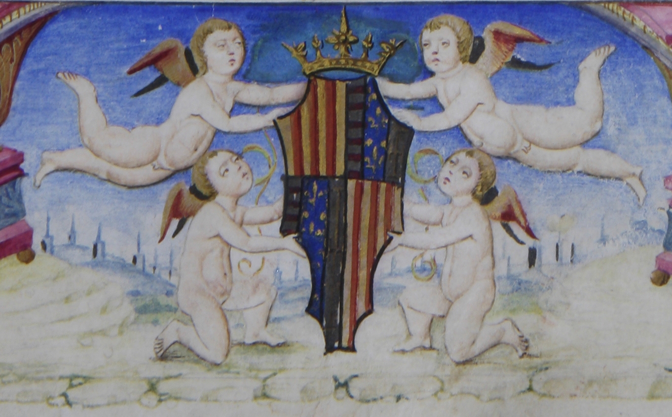 Universitat de València, Biblioteca Històrica, MS 835 [olim 844], fol. 2r: frontispiece (detail). Source: Universitat de València, Biblioteca Històrica.