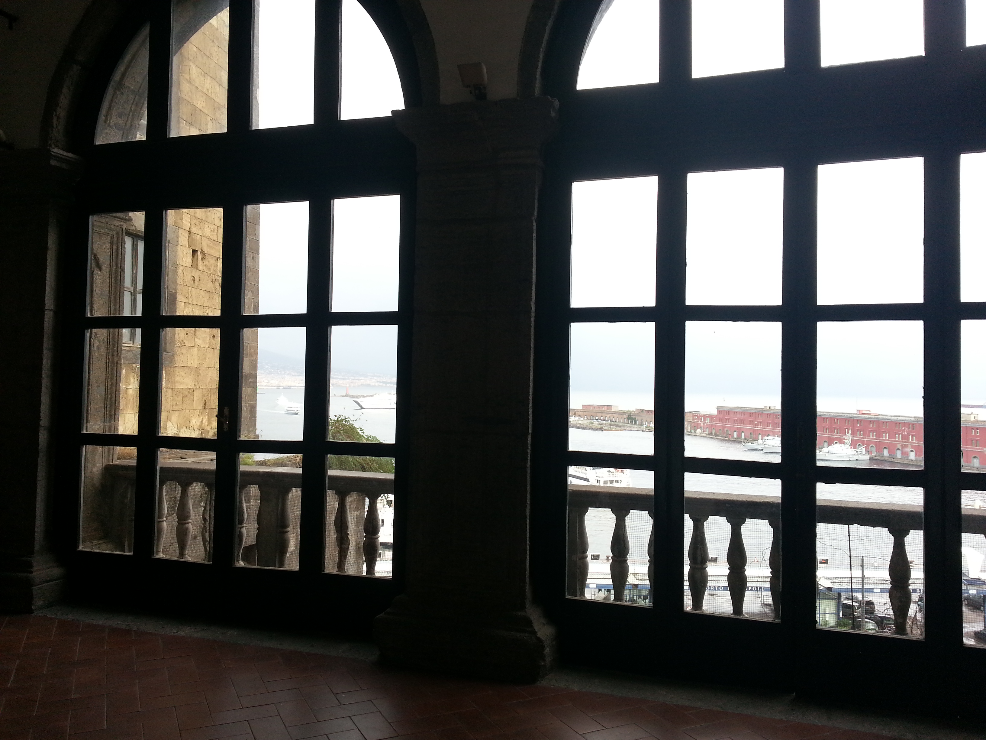 Interior of the gallery on the east front of the Castelnuovo, Naples. My own photograph (September 2012).