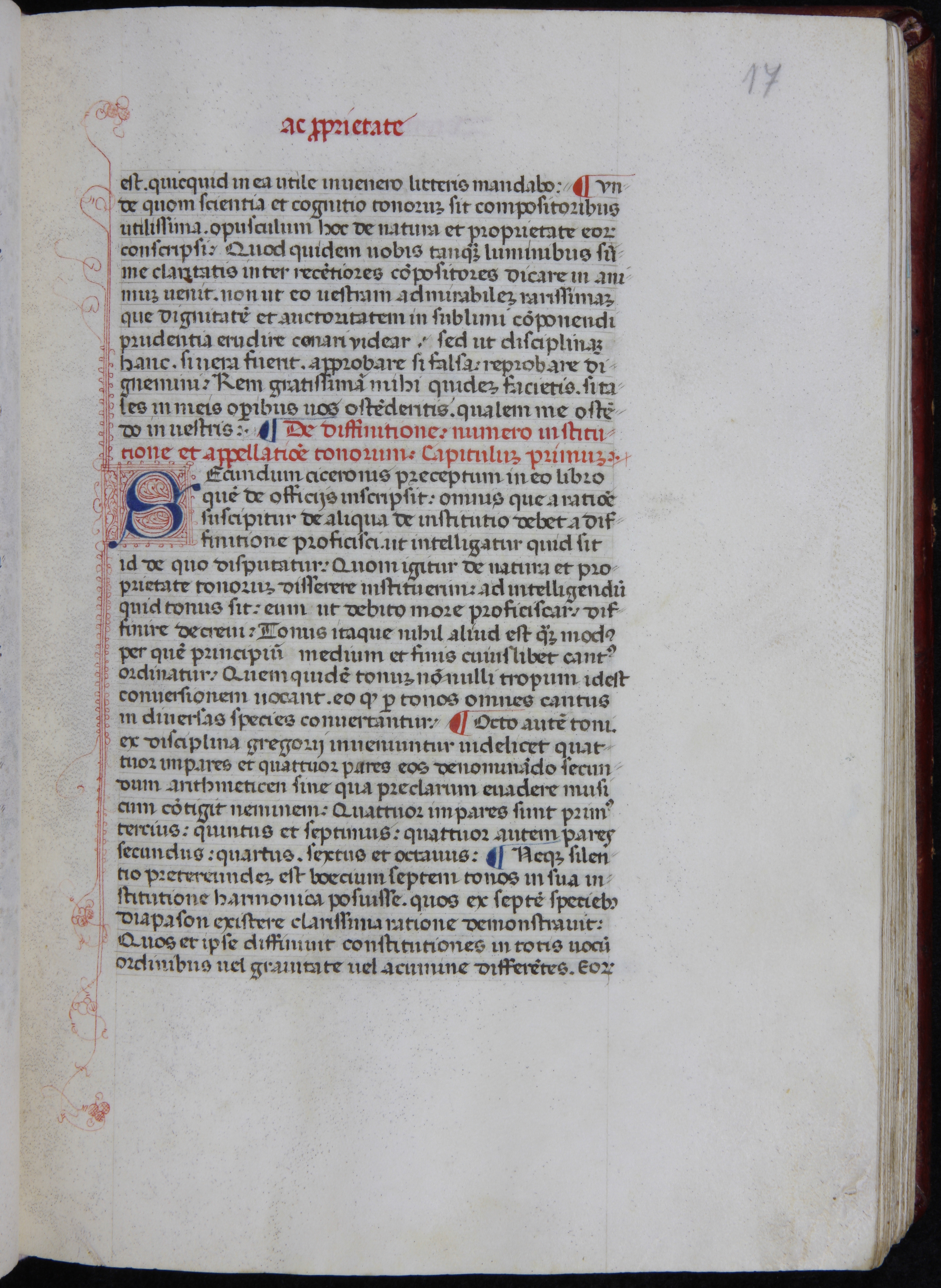 Universitat de València, Biblioteca Històrica, MS 835 [olim 844], fol. 17r. Source: Universitat de València, Biblioteca Històrica.